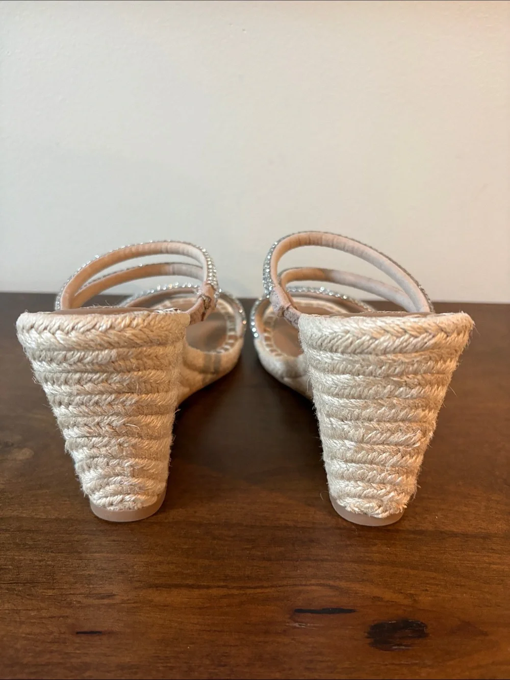 Steve Madden Silver Braided Multi-Strap Slide Platforms